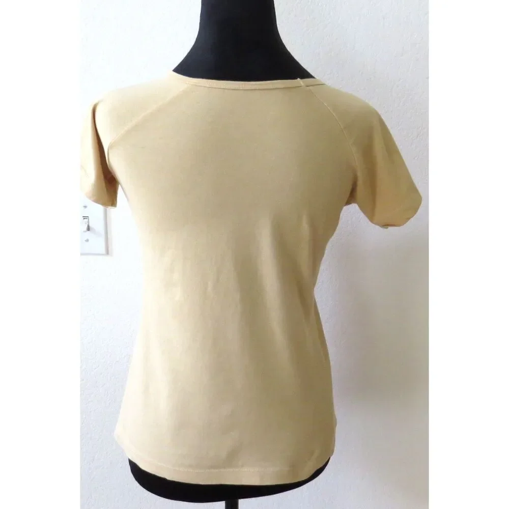 Morpho Peru Alpaca  Women's Embroidered T shirt  Goldenrod   Small EUC - Picture 3 of 7